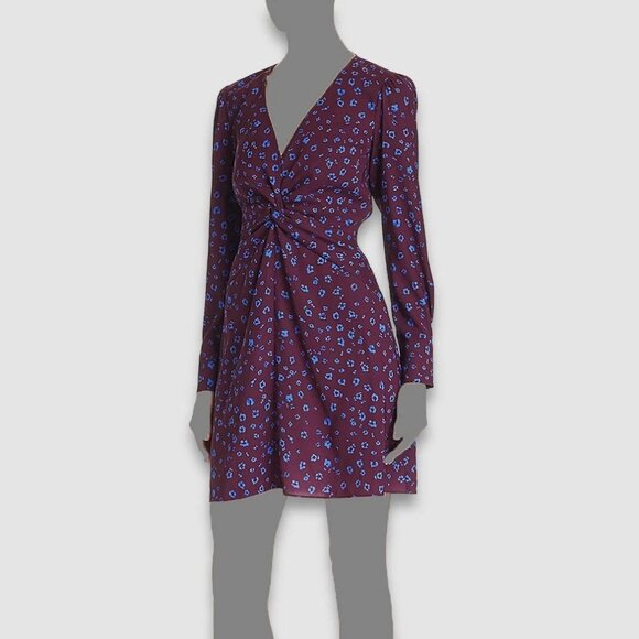 NWT Parker Womens Size 0 Leopard Print Ruched V-Neck A-Line Cocktail Dress NEW - Picture 5 of 6